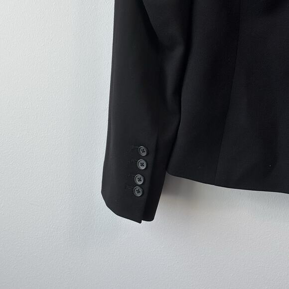 Karl Lagerfeld Womens Blazer 4 38 Black Wool Preppy Workwear Professional - Picture 6 of 8
